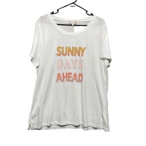 C&C California Womens White Round Neck Short Sleeve Pullover T Shirt Size 1X